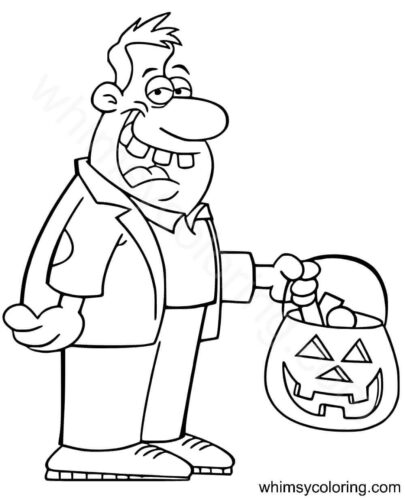 Cartoon Trick or Treat coloring page Cartoon Trick or Treat coloring page