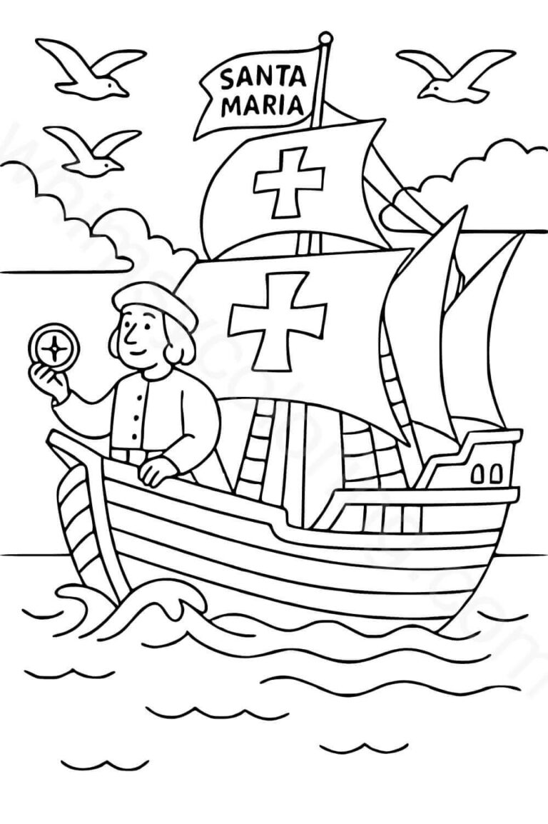 22 Free Columbus Day Coloring Pages - Whimsy Coloring