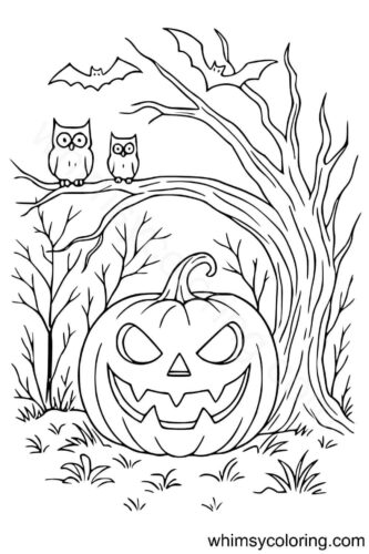 Creepy jack o lantern coloring page Creepy jack o lantern coloring page