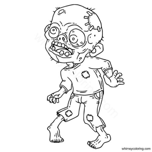 Creepy zombie coloring page
