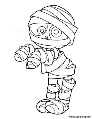 Cute mummy coloring page