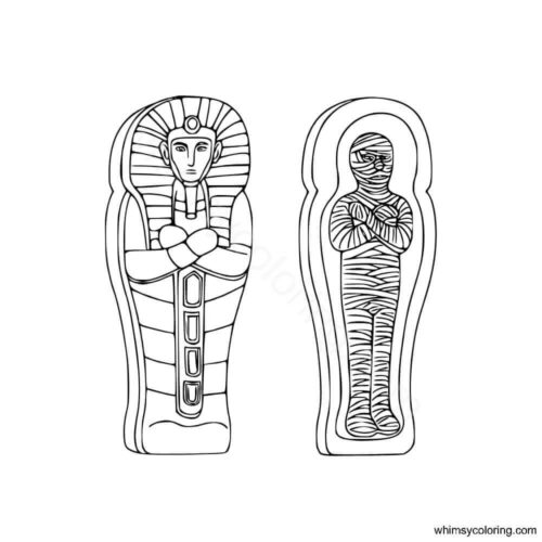 Egyptian mummy coloring pages PDF