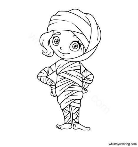 Female mummy coloring page