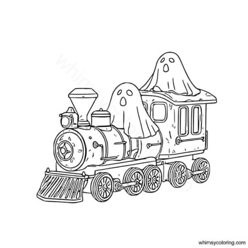 Ghost train coloring page Ghost train coloring page