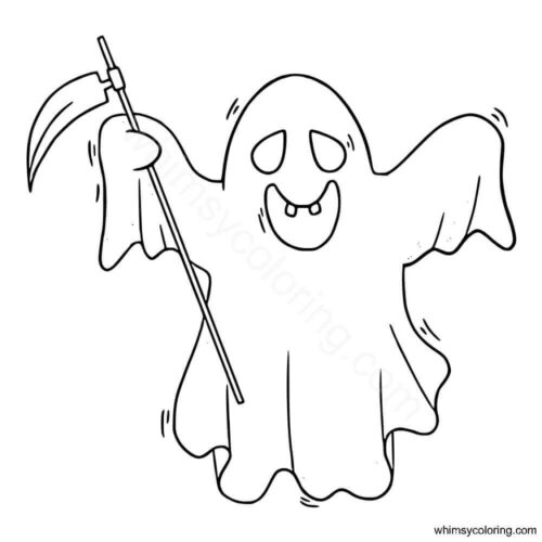 Grim reaper ghost coloring page Grim reaper ghost coloring page