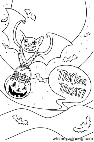 Halloween bat coloring page