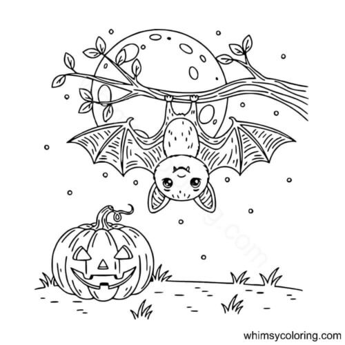 Halloween bat hanging upside down