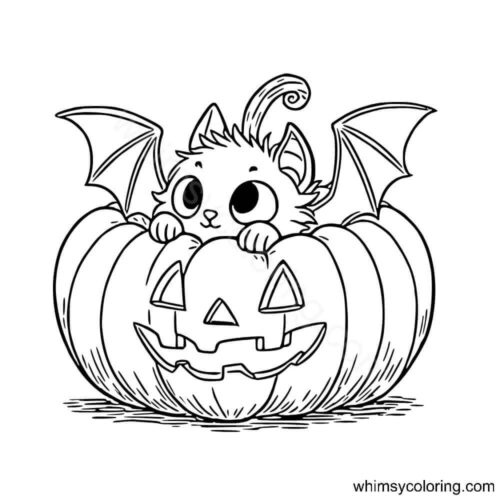 Halloween bat in Jack o Lantern