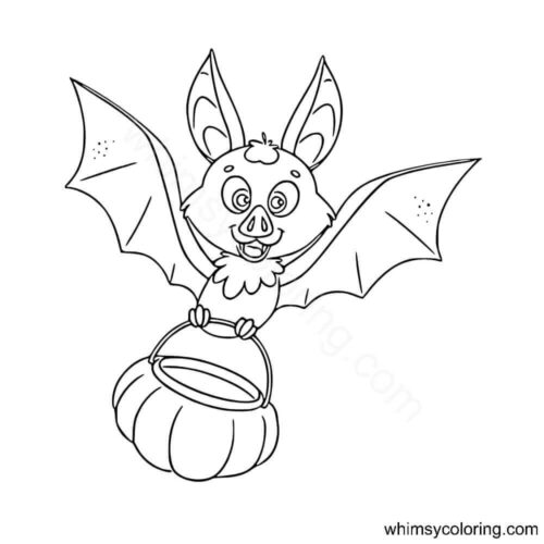 Halloween bat with trick or treat basket