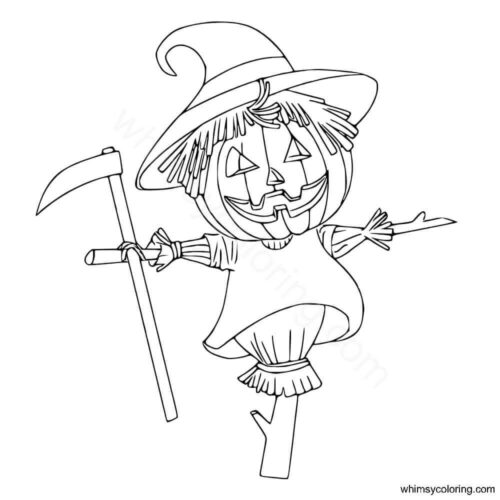 Halloween scarecrow coloring pages Halloween scarecrow coloring pages