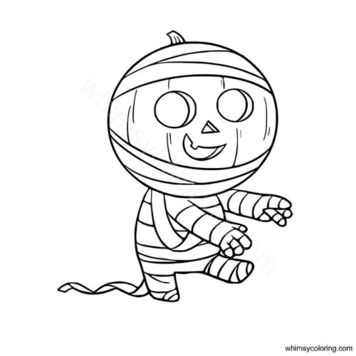 Jack o lantern dressed as a mummy