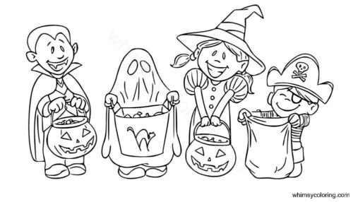 Kids are out for Halloween trick or treat Kids are out for Halloween trick or treat