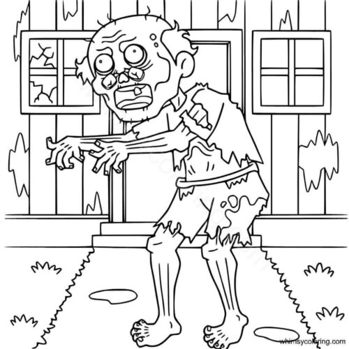 Oldie zombie coloring page