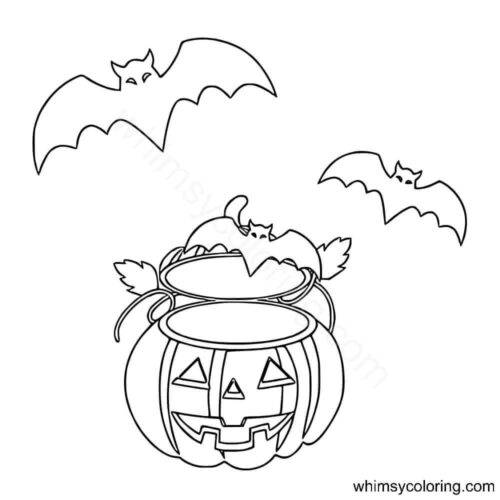 Realistic bat coloring page