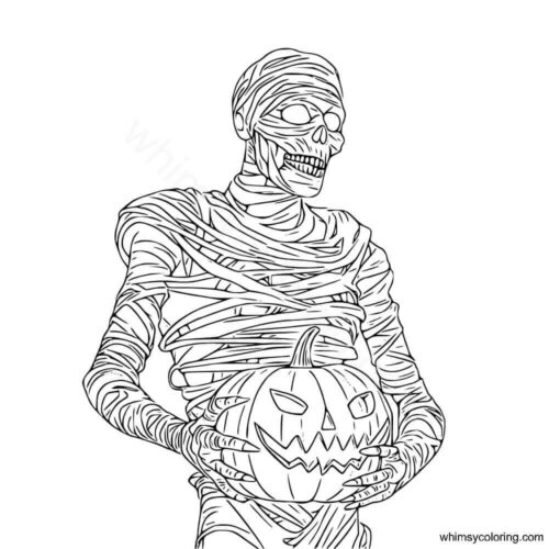 Realistic mummy coloring page