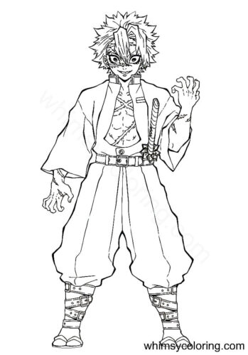 Sanemi Shinazugawa Deemon Slayer coloring sheets Sanemi Shinazugawa Deemon Slayer coloring sheets