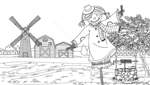 Scarecrow girl coloring page Scarecrow girl coloring page
