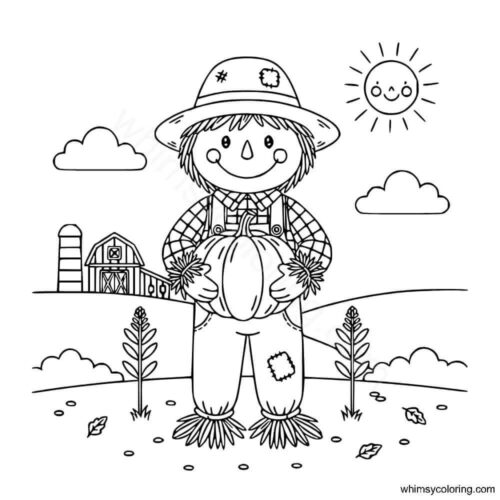 Scarecrow holding a pumpkin Scarecrow holding a pumpkin