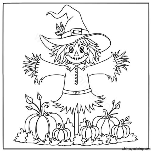 Scarecrow wearing witch's hat Scarecrow wearing witch's hat