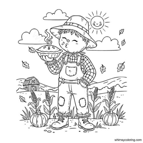 Scarecrow with pumpkin pie Scarecrow with pumpkin pie