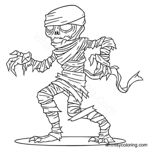 Scary mummy coloring page Scary mummy coloring page