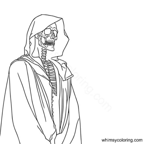 Scary skeleton coloring page Scary skeleton coloring page