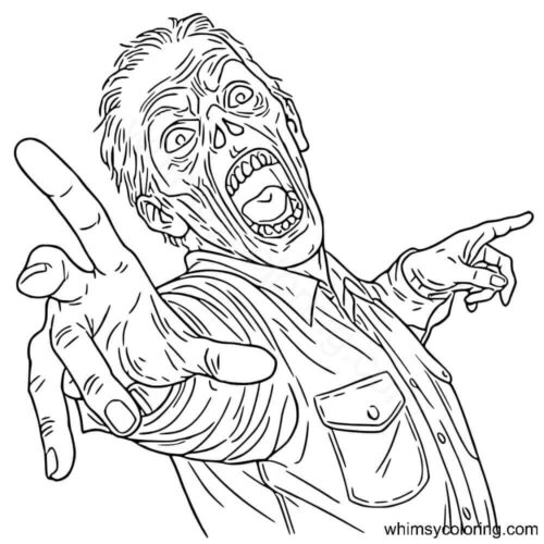 Scary zombie coloring page Scary zombie coloring page