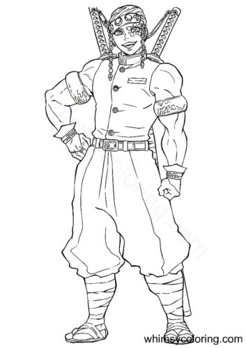 Tengen coloring page Demon Slayer Tengen coloring page Demon Slayer