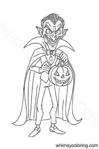Vampire trick or treat coloring page Vampire trick or treat coloring page