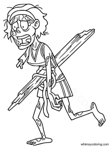 Zombie coloring page for adults