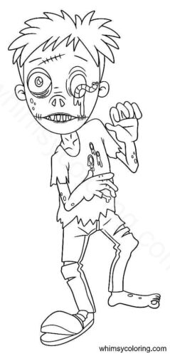 Zombie coloring page for children