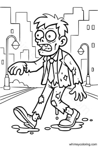 Zombie walking down the street
