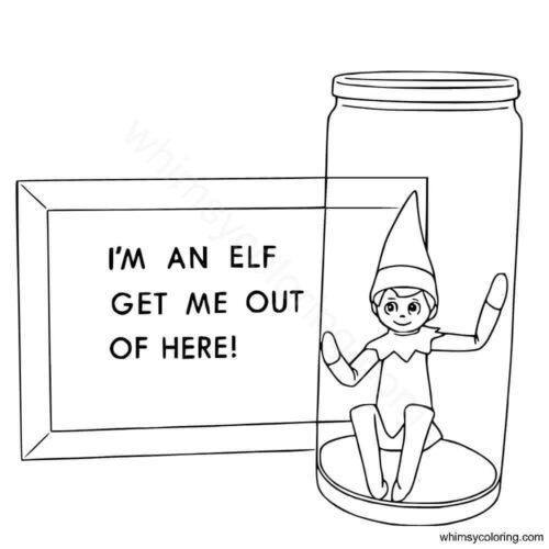 Coloring pages of elf on the shelf
