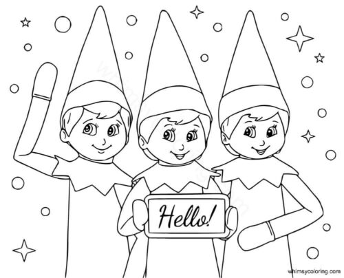 Elf on the shelf coloring pages printable