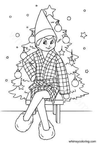 Elf on the shelf colouring pages