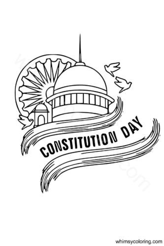 Indian Constitution Day coloring page