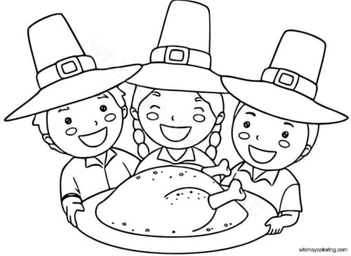 Pilgrim kids enjoying turkey Pilgrim kids enjoying turkey