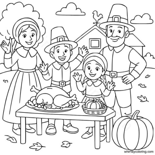 Pilgrims and native americans oloring page Pilgrims and native americans oloring page