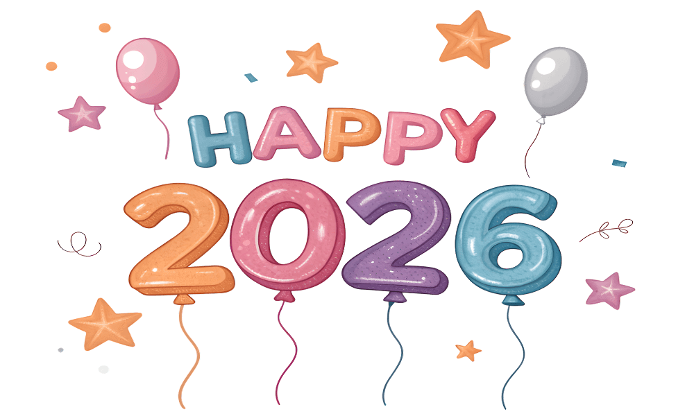 Happy New Year 2026 coloring pages for kids