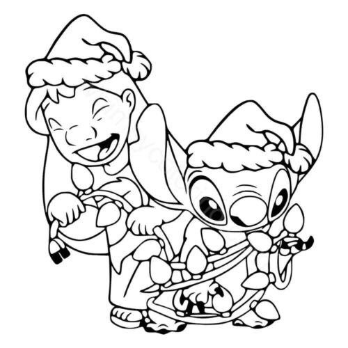 Lilo and Stitch Christmas coloring pages