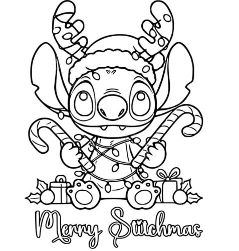 Merry Stitchmas coloring pages