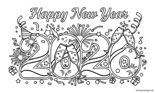 New Year 2026 coloring pages printable