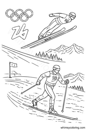 Nordic Combined Winter Olympics coloring page Nordic Combined Winter Olympics coloring page