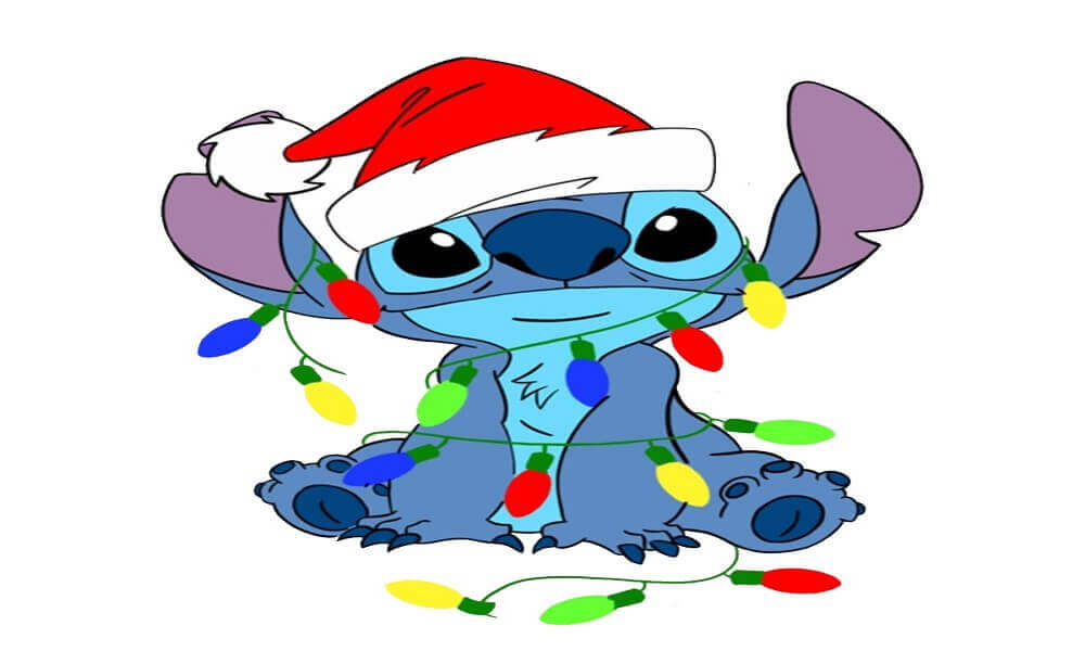 Stitch Christmas coloring pages for kids
