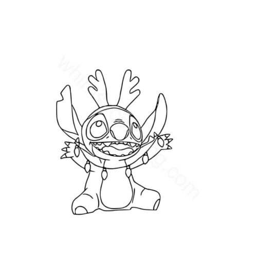 Stitch Christmas colouring pages