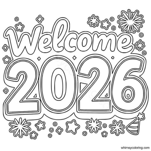 Welcome 2026 coloring pages