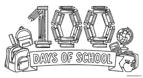 100 days of school coloring pages