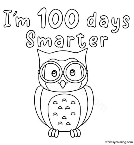 100 days of school coloring pages printable