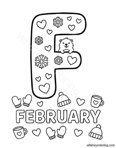 F for February coloring page F for February coloring page