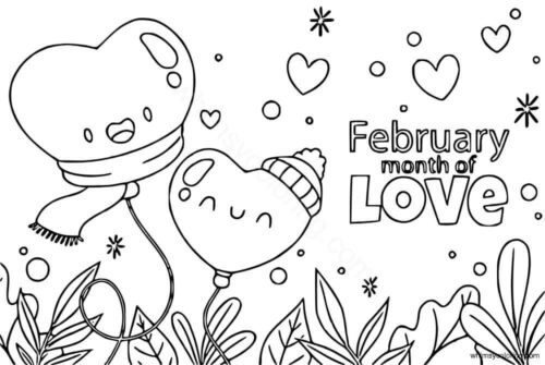 February coloring sheets PDF February coloring sheets PDF
